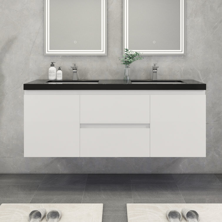 Ivy Bronx Castin 60" WallMounted Double Bathroom Vanity Set Wayfair